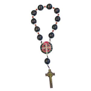St. Benedict Door Rosary - Approximately 23mm dark wood beads - Boxed
