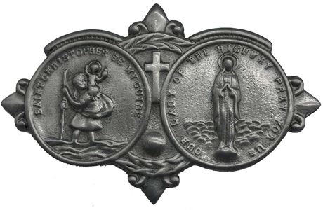 St. Christopher and Mary Double Visor Clip