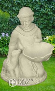 St. Francis Kneeling 16" Birdfeeder, Granite Finish