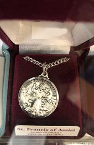 St. Francis Sterling Silver Medal on 24" Chain