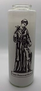 St. Francis of Assisi 6 Day Bottlelight Glass Candle