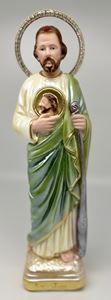 St. Jude 13" Pearlized Statue from Italy with Rhinestone Halo