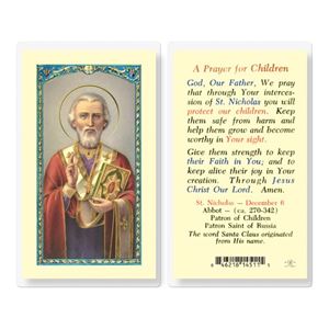  St. Nicholas Prayer For Children Laminated Prayer Card