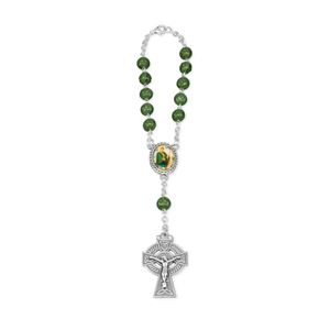 Saint Patrick 7mm Green Wood Auto Rosary