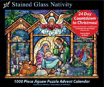 Stained Glass Nativity Jigsaw Puzzle Advent Calendar