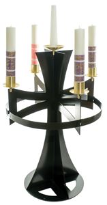 K612  Standing Advent Wreath - 54" with Black Powder Coat Finish