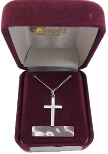 Sterling Silver Cross On 18" Chain