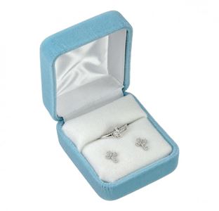 Sterling Silver Cubic Zirconia Cross Earring and Ring Set