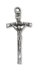 Sterling Silver Papal Crucifix W/ 24" Chain