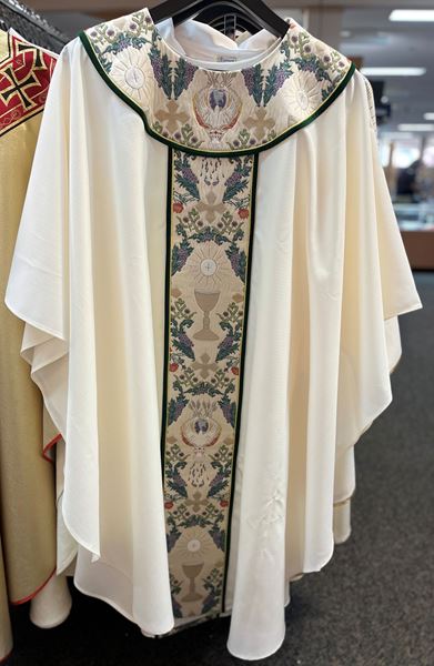 Tapestry of Life Chasuble - Cream/Green