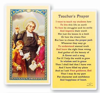 Teachers Prayer Laminated Prayer Card