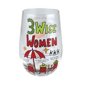 Three Wise Women Wineglass Stemless Religious Christmas Wine Glass