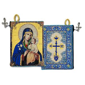 Virgin Mary Eternal Bloom Tapestry Rosary Pouch