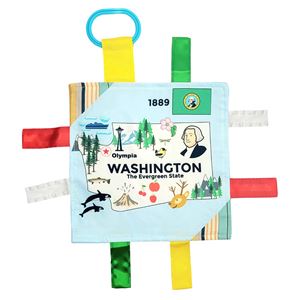Washington State Tag Toy Crinkle Square That Teaches Facts