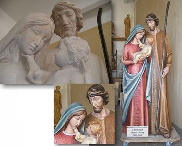 Wood Carved Holy Family Statue