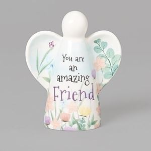 You Are An Amazing Friend Musical Angel, 3.75" Porcelain plays ave maria